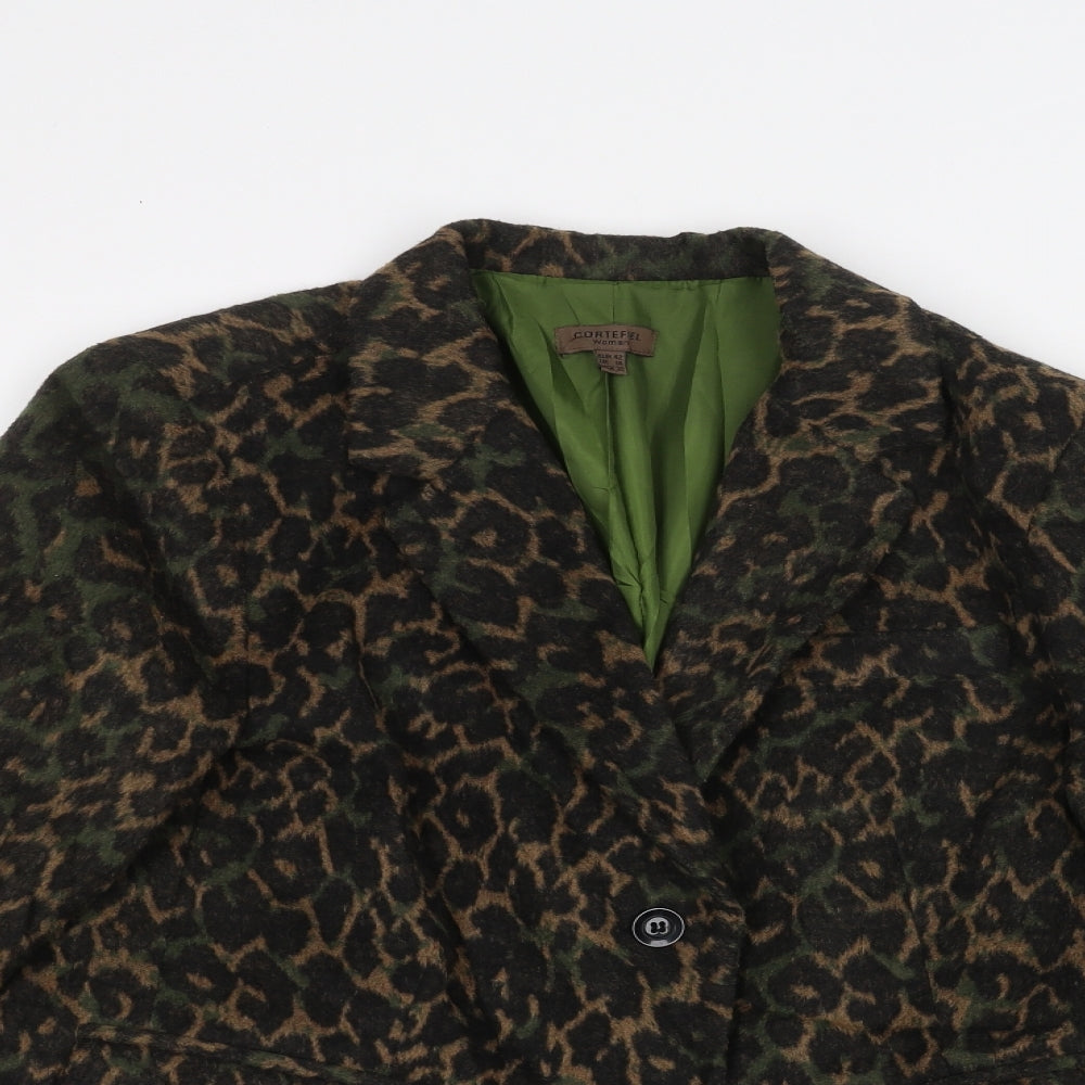 Cortefiel Womens Brown Animal Print  Jacket  Size 14