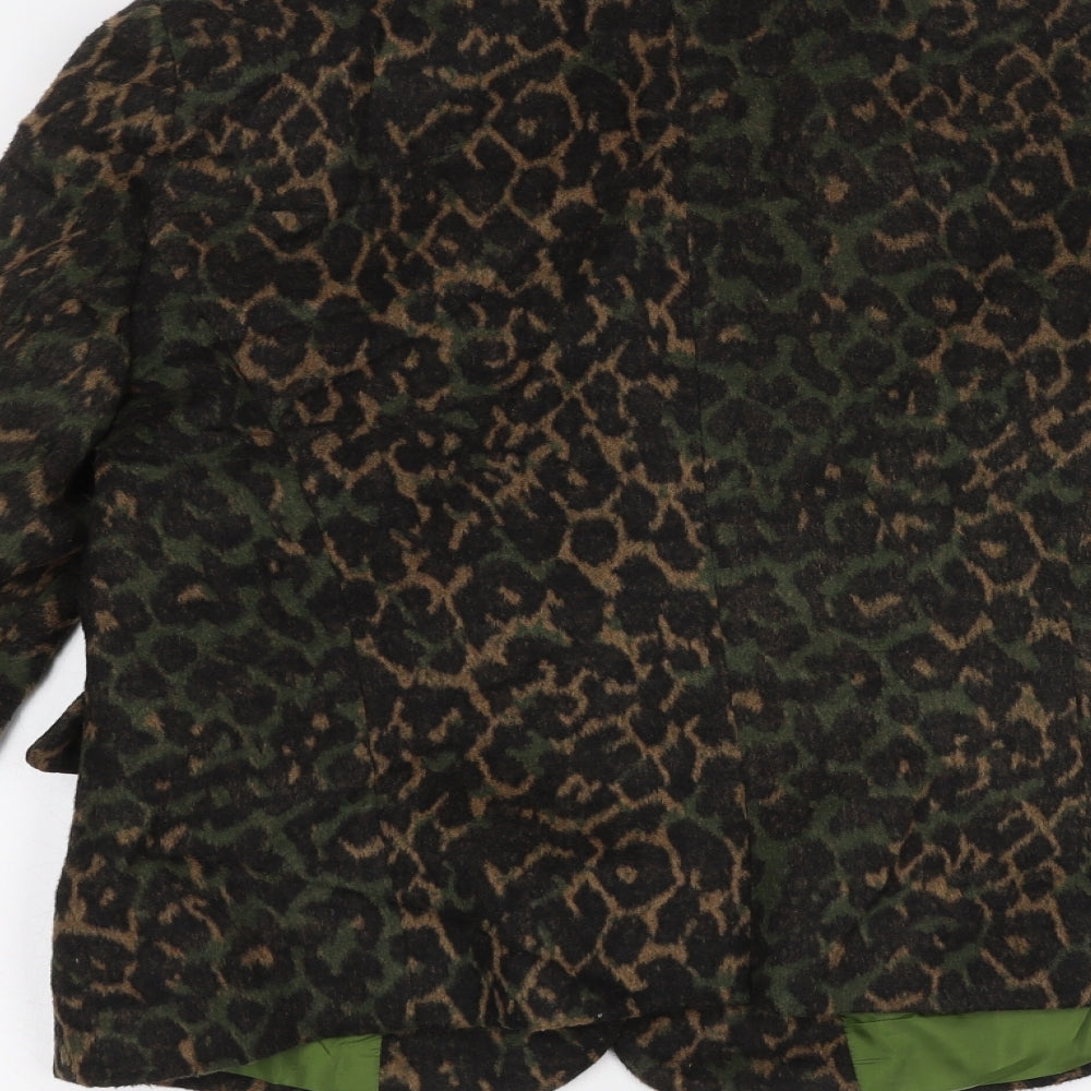 Cortefiel Womens Brown Animal Print  Jacket  Size 14