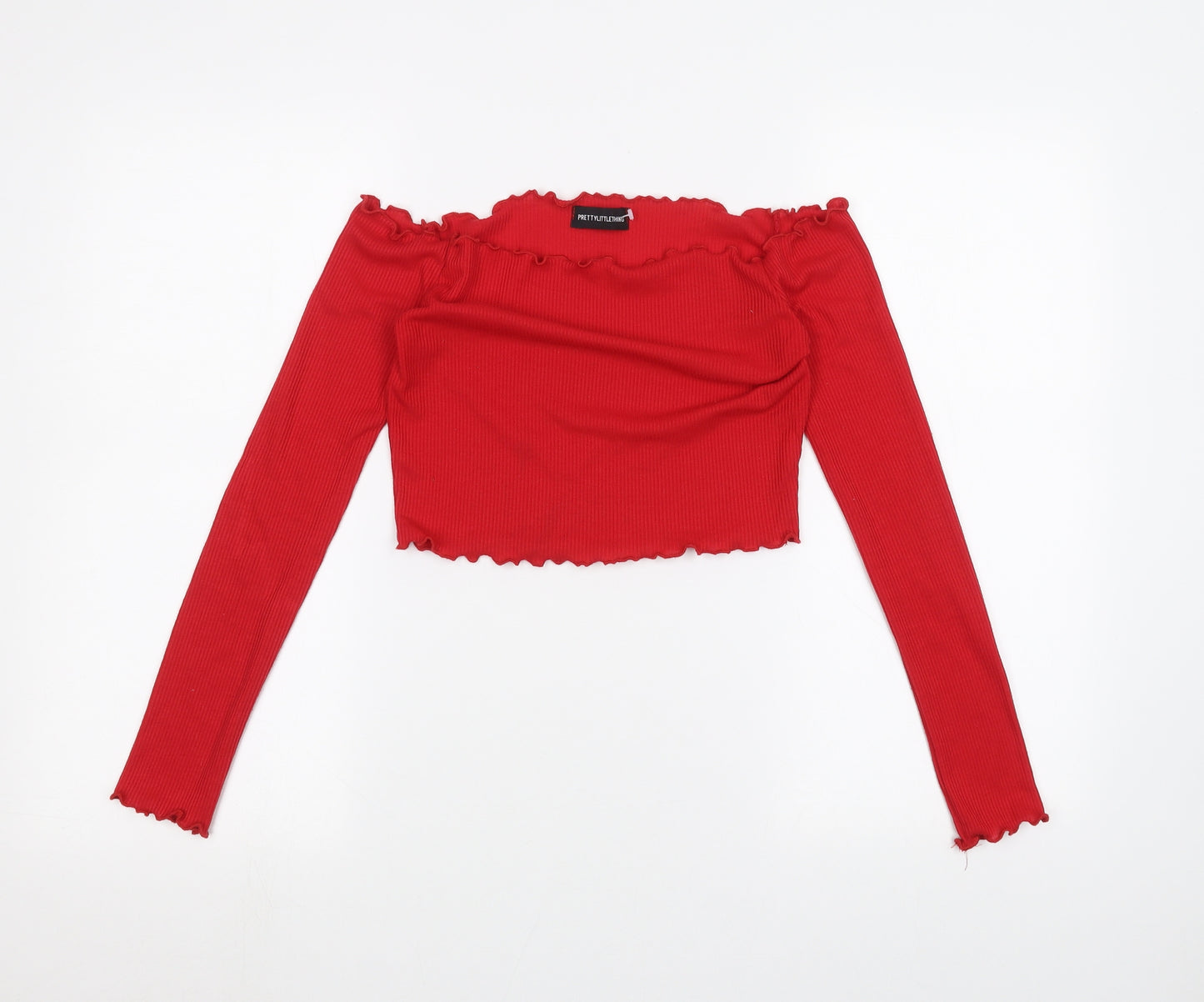 PRETTYLITTLETHING Womens Red   Basic T-Shirt Size 8