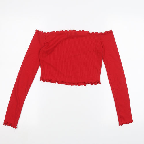 PRETTYLITTLETHING Womens Red   Basic T-Shirt Size 8