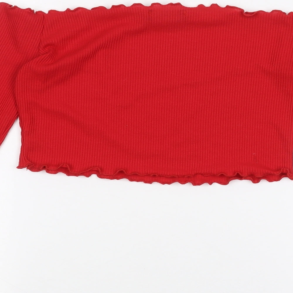 PRETTYLITTLETHING Womens Red   Basic T-Shirt Size 8