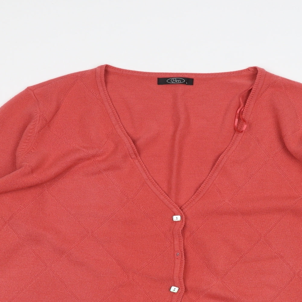 BM Womens Red   Cardigan Jumper Size L