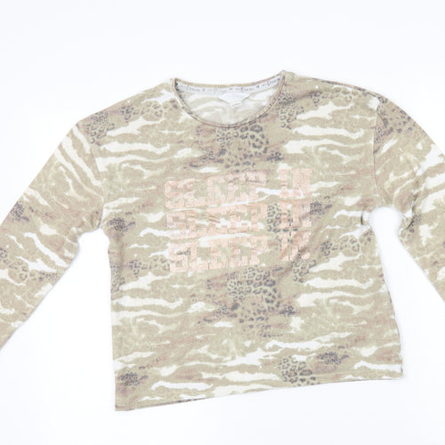 River Island Girls Green Camouflage   Pyjama Top Size 11-12 Years