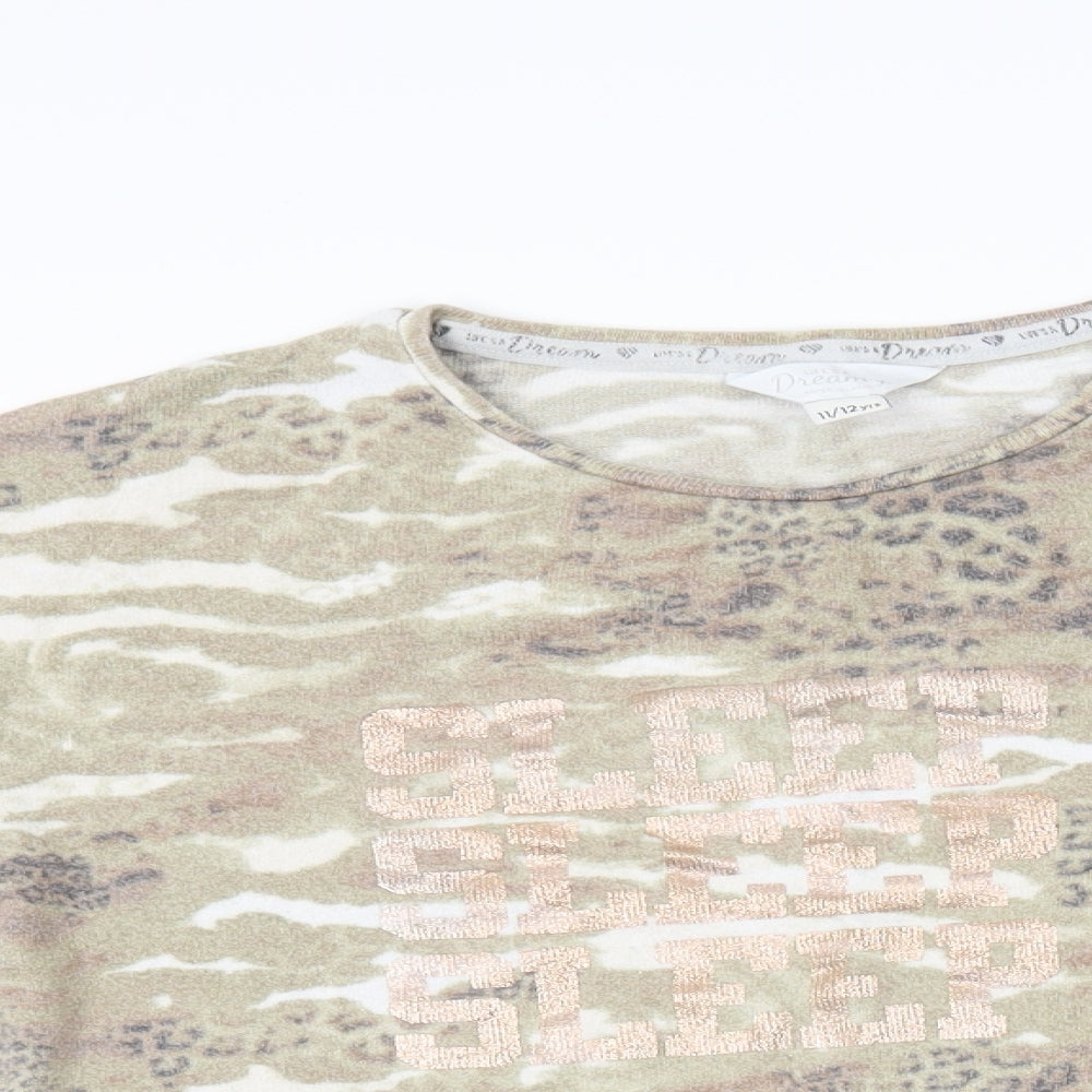River Island Girls Green Camouflage   Pyjama Top Size 11-12 Years