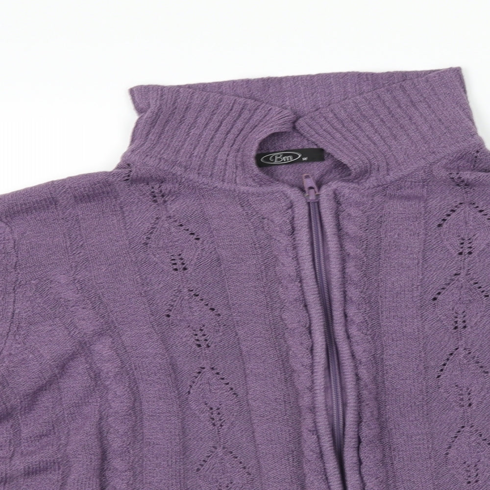 BM Womens Purple   Full Zip Sweatshirt Size M