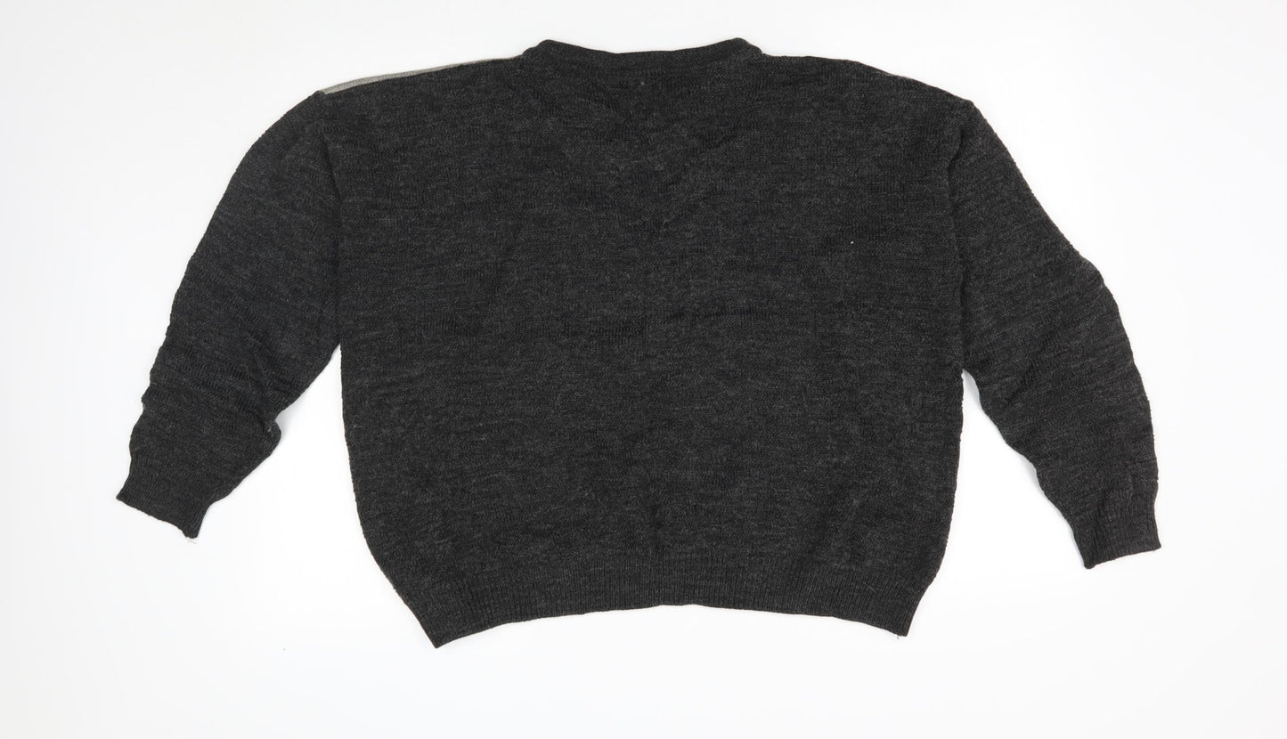 visions Mens Grey   Pullover Jumper Size M