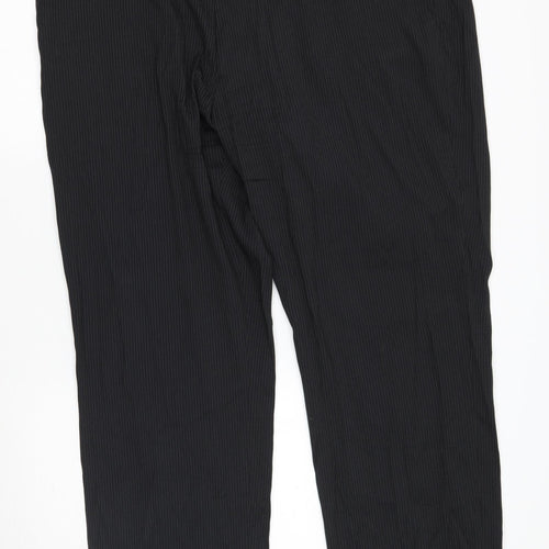 F&F Mens Black Striped   Suit Trousers Size 42 L29 in
