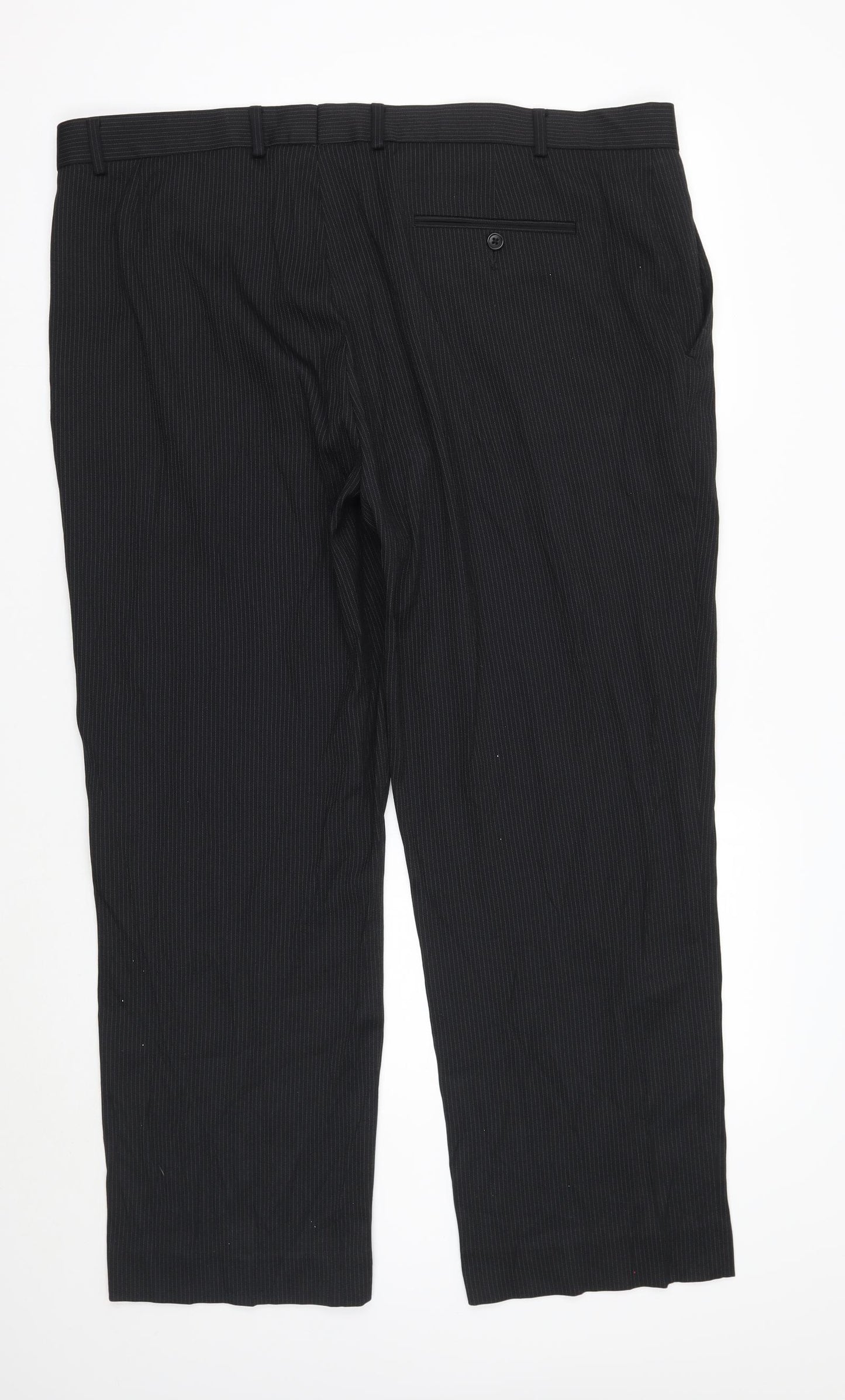 F&F Mens Black Striped   Suit Trousers Size 42 L29 in