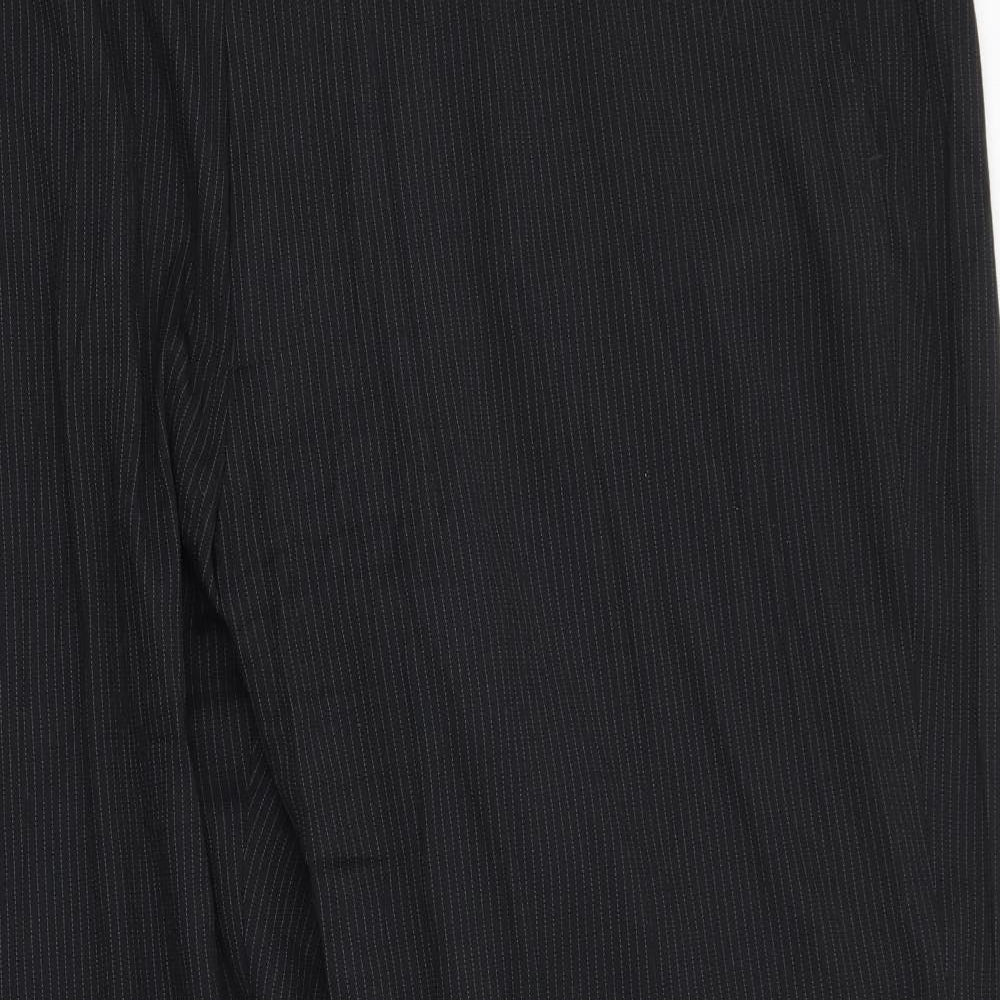 F&F Mens Black Striped   Suit Trousers Size 42 L29 in