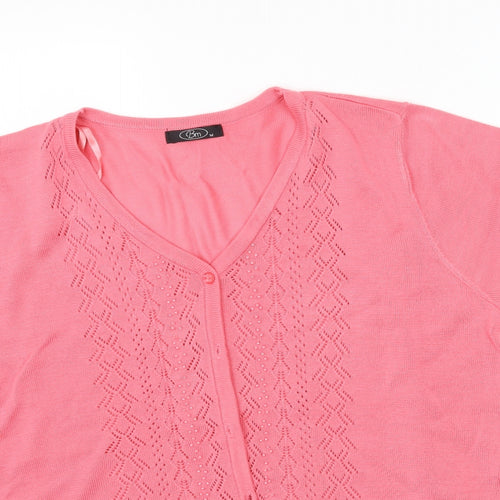 BM Womens Pink   Cardigan Jumper Size M