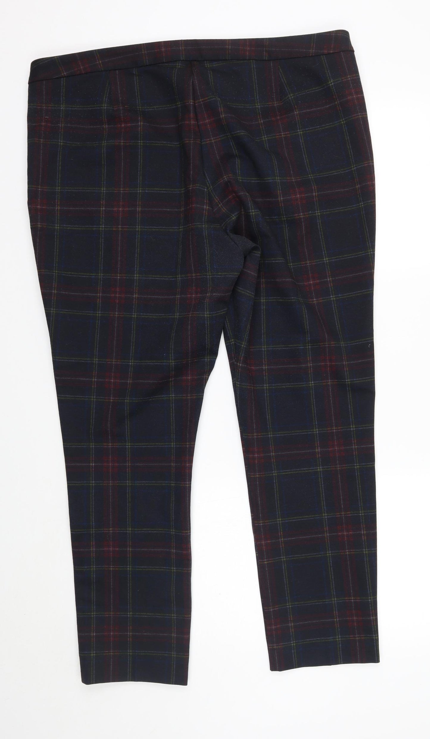 F&F Womens Black Plaid  Trousers  Size 20 L27 in - stripe