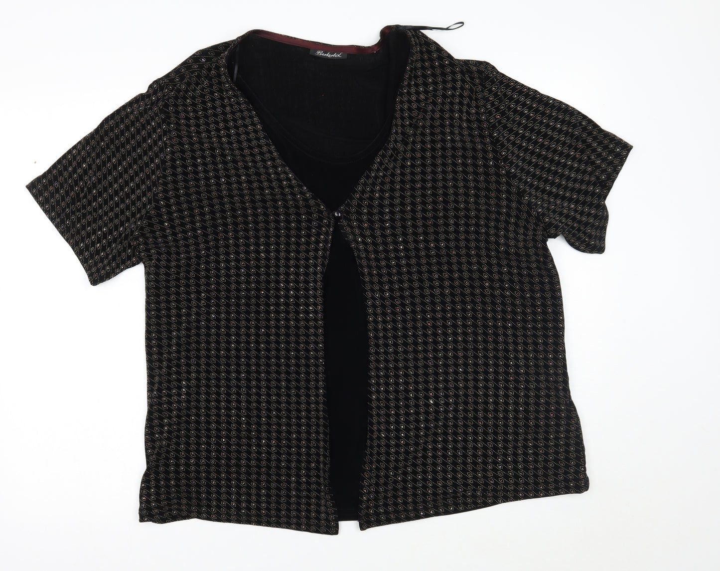 Berkertex Womens Black   Wrap Jumper Size 20  - shirt insert