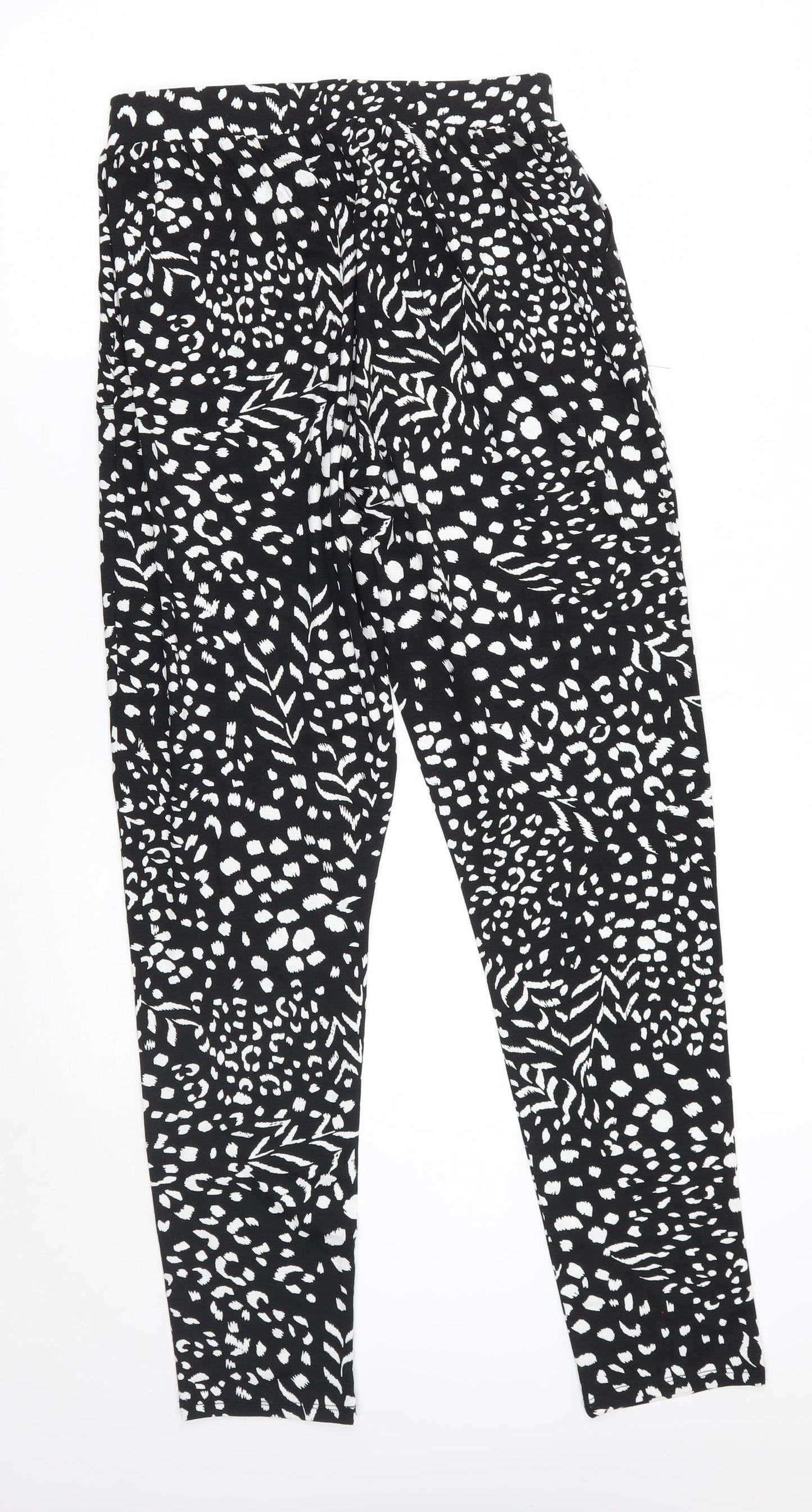George Womens Black Animal Print   Pyjama Pants Size 8