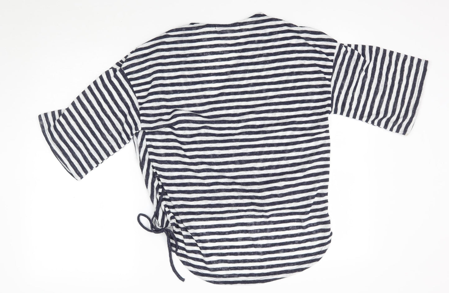 COIN 1804 Womens White Striped  Basic Blouse Size M
