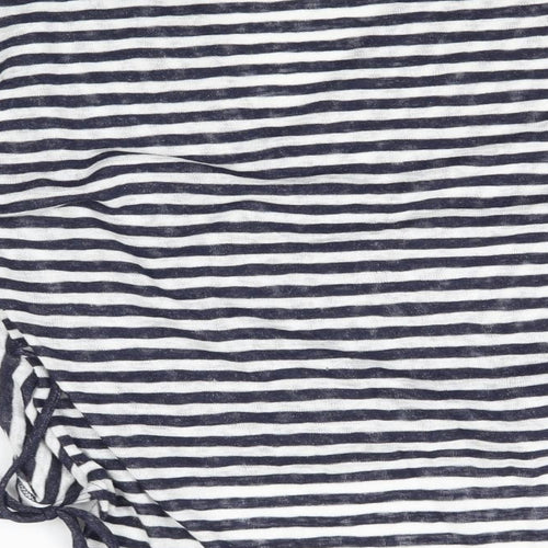 COIN 1804 Womens White Striped  Basic Blouse Size M