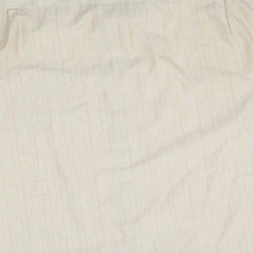 greenwoods Mens Beige Striped   Dress Shirt Size 16.5