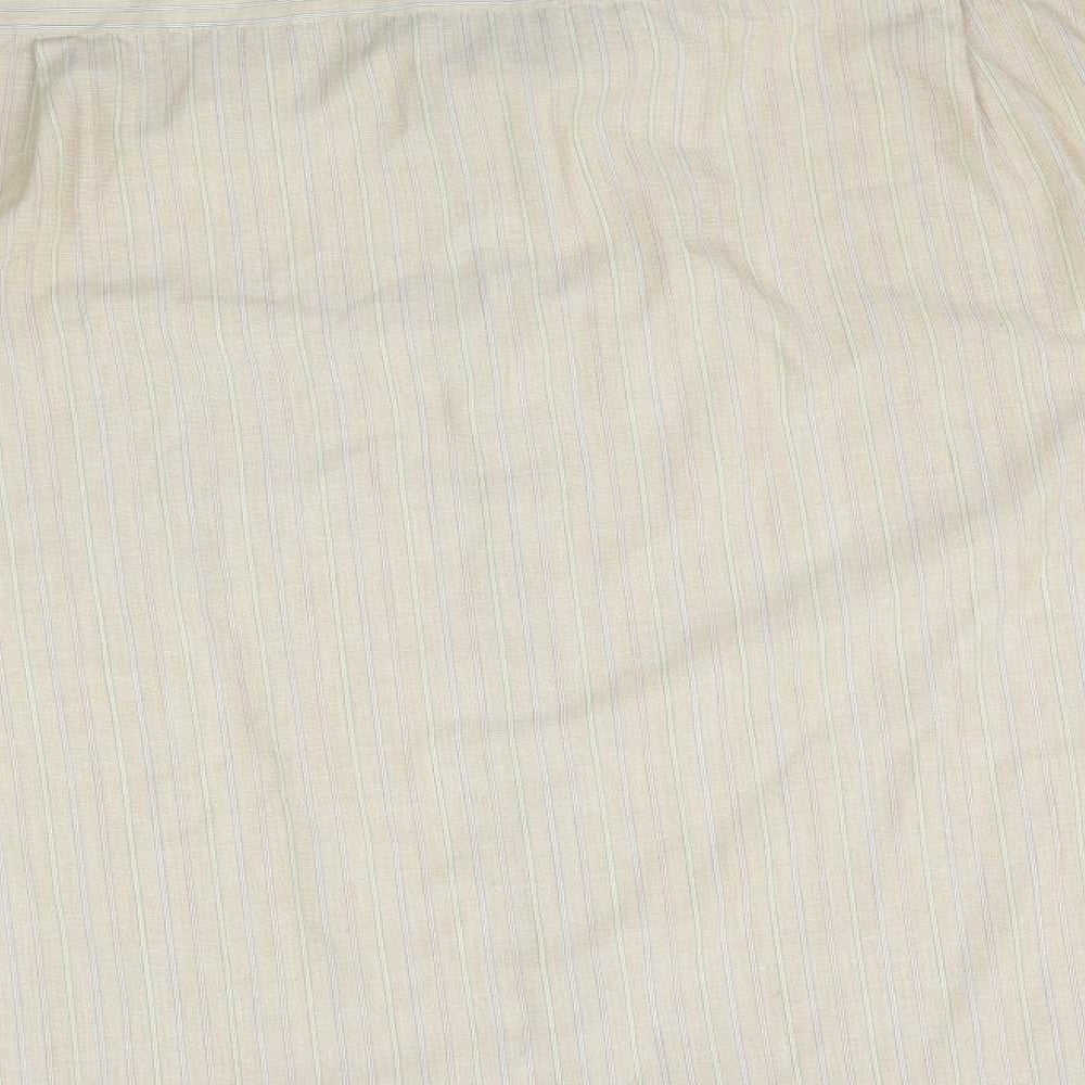 greenwoods Mens Beige Striped   Dress Shirt Size 16.5