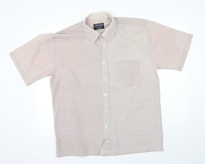 charles m Mens Red Check   Button-Up Size XL