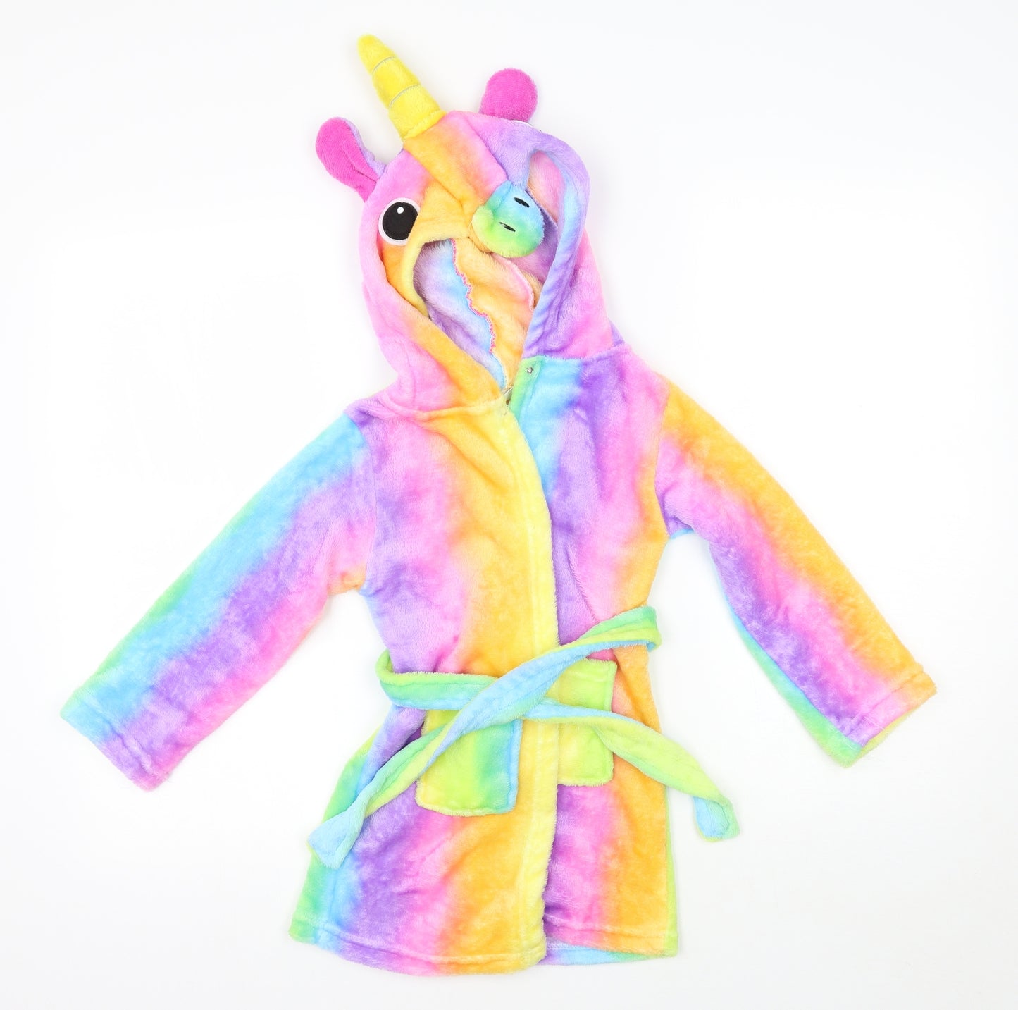 Preworn Girls Multicoloured    Robe Size 4 Years  - unicorn