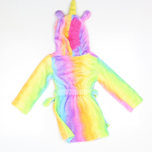 Preworn Girls Multicoloured    Robe Size 4 Years  - unicorn