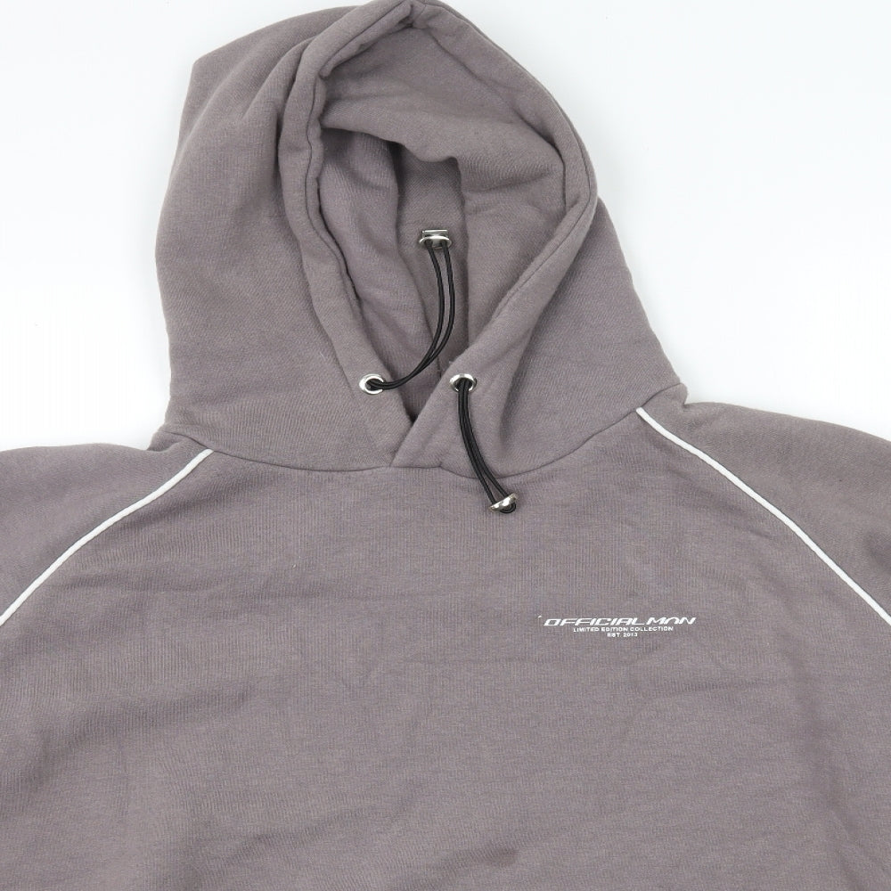 Boohooman Mens Grey   Pullover Hoodie Size M  -