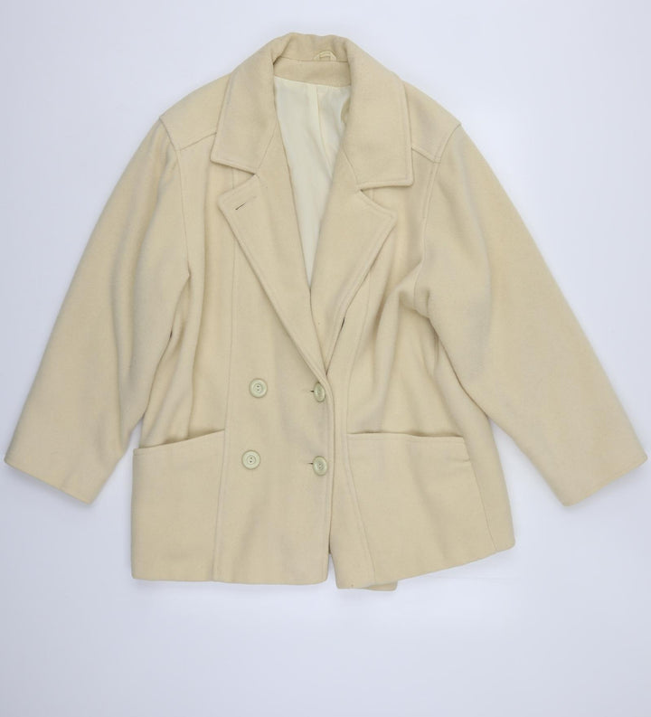 Preworn Womens Ivory Overcoat Coat Size 18