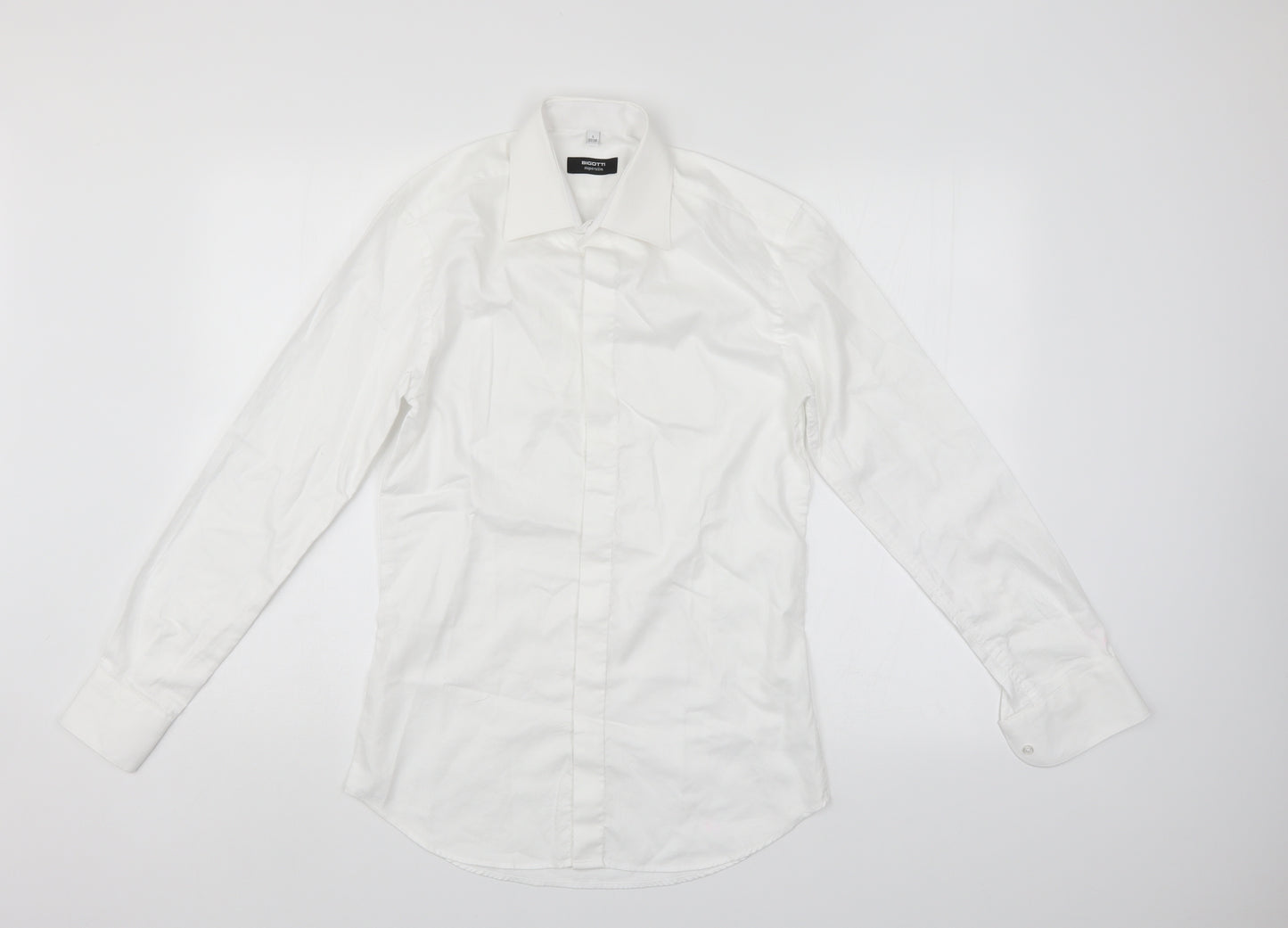 Bigotti Mens White    Dress Shirt Size S