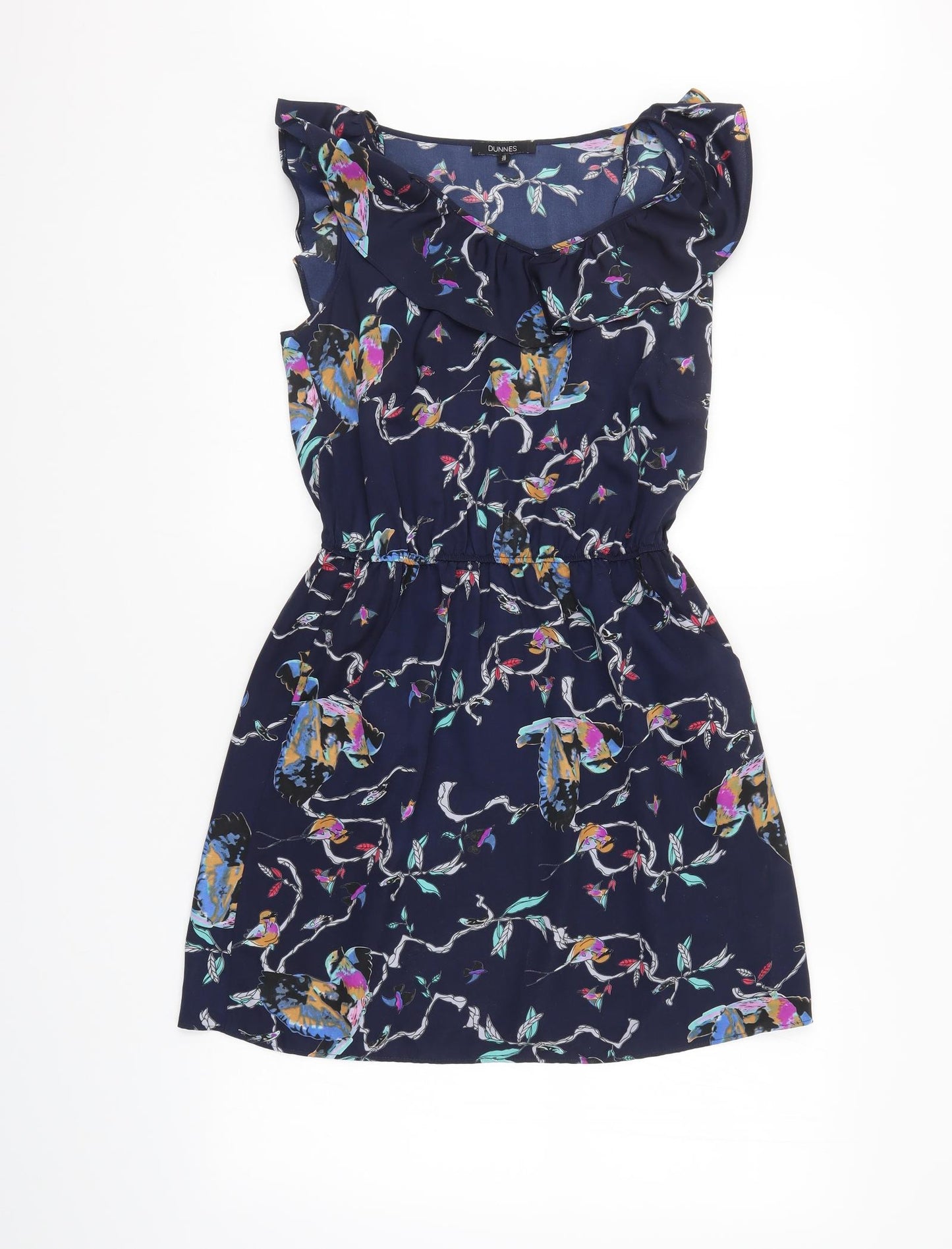 Dunnes Womens Blue Animal Print  Tank Dress  Size 10
