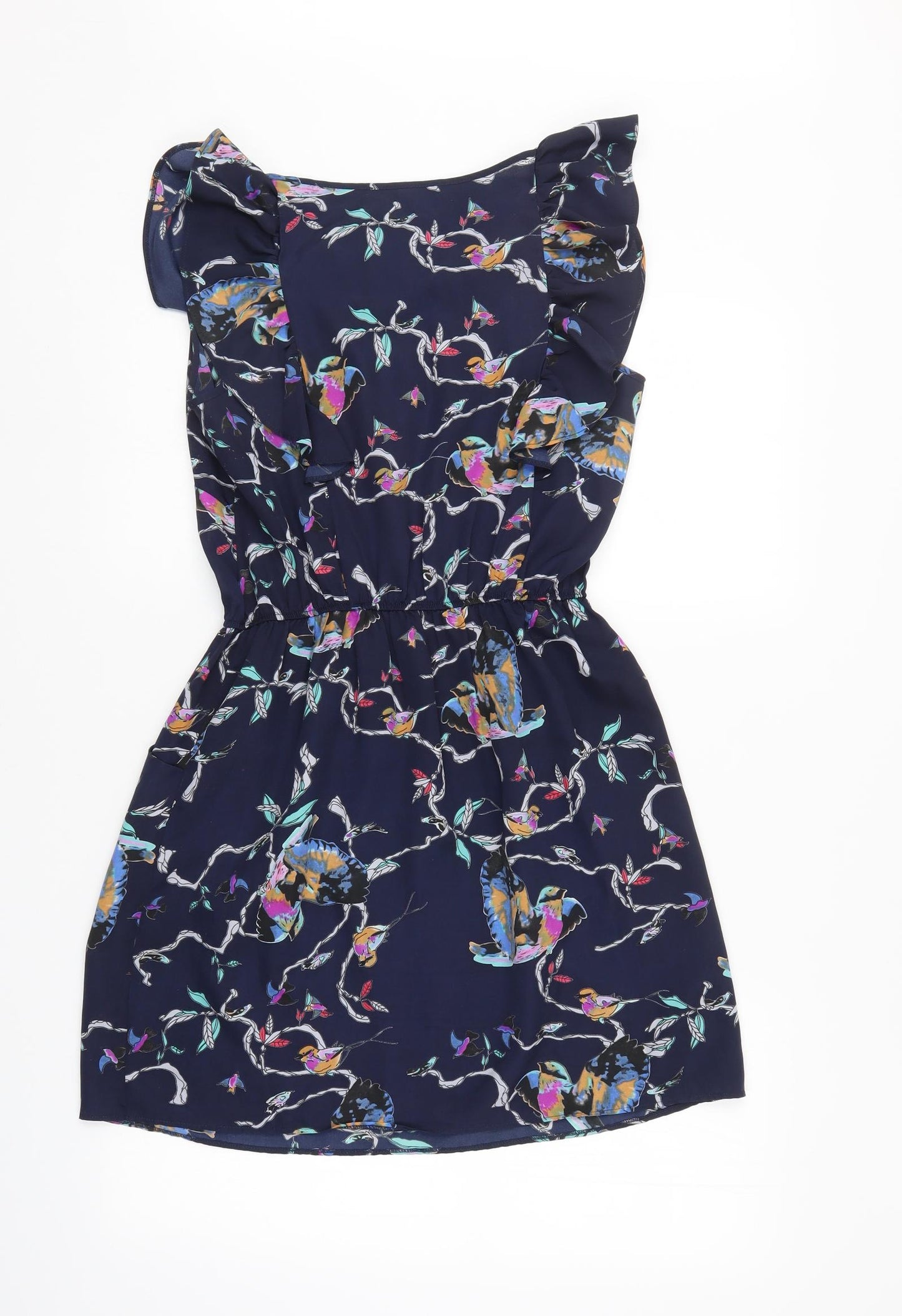 Dunnes Womens Blue Animal Print  Tank Dress  Size 10