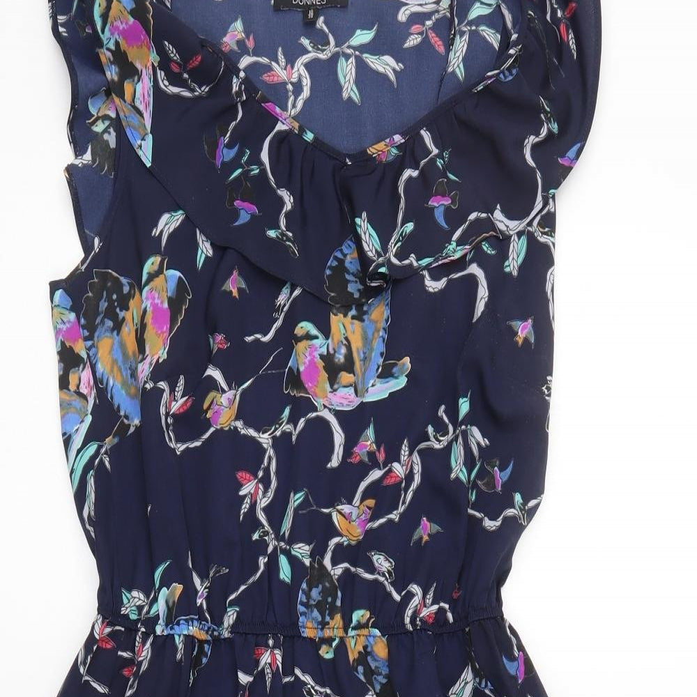 Dunnes Womens Blue Animal Print  Tank Dress  Size 10