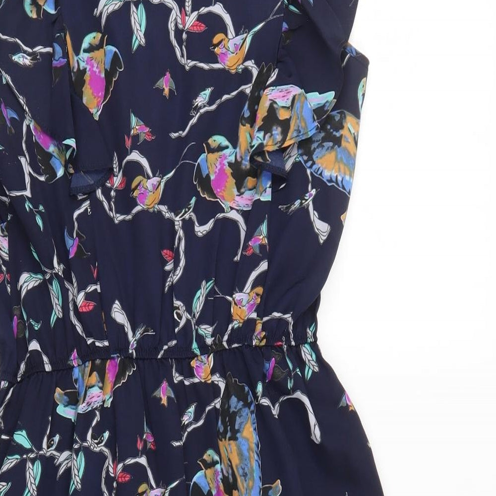 Dunnes Womens Blue Animal Print  Tank Dress  Size 10
