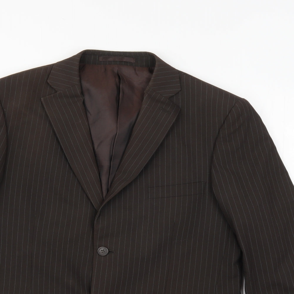 Moss Mens Brown Striped  Jacket Suit Jacket