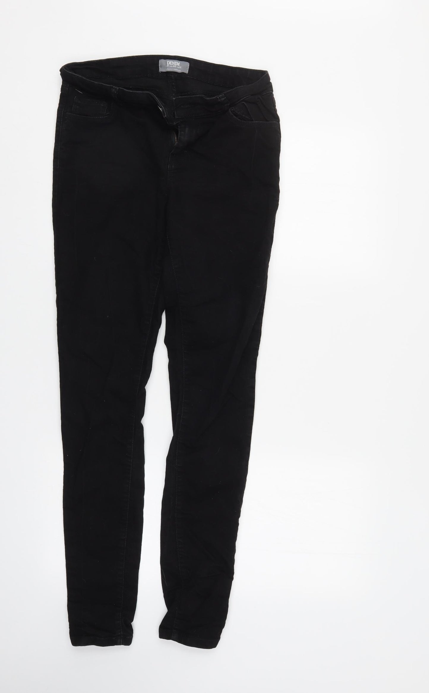 Dorothy Perkins Womens Black  Denim Tapered Jeans Size 8 L31 in