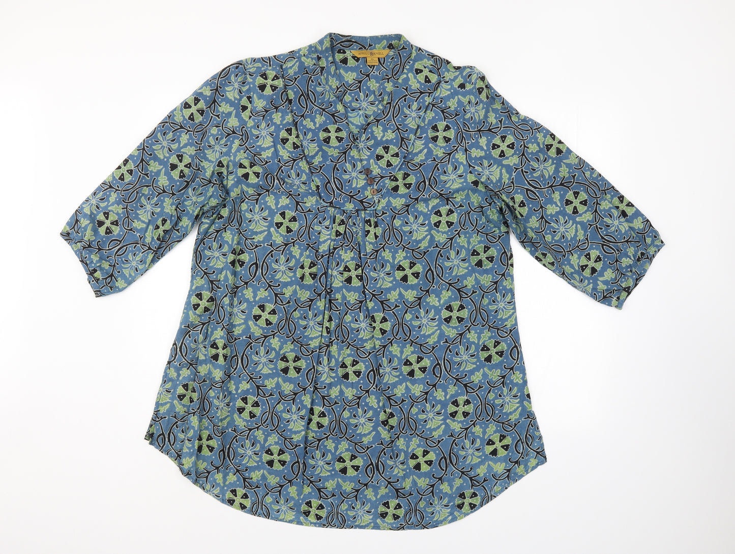 April Cornell Womens Multicoloured Floral  Tunic Blouse Size XL