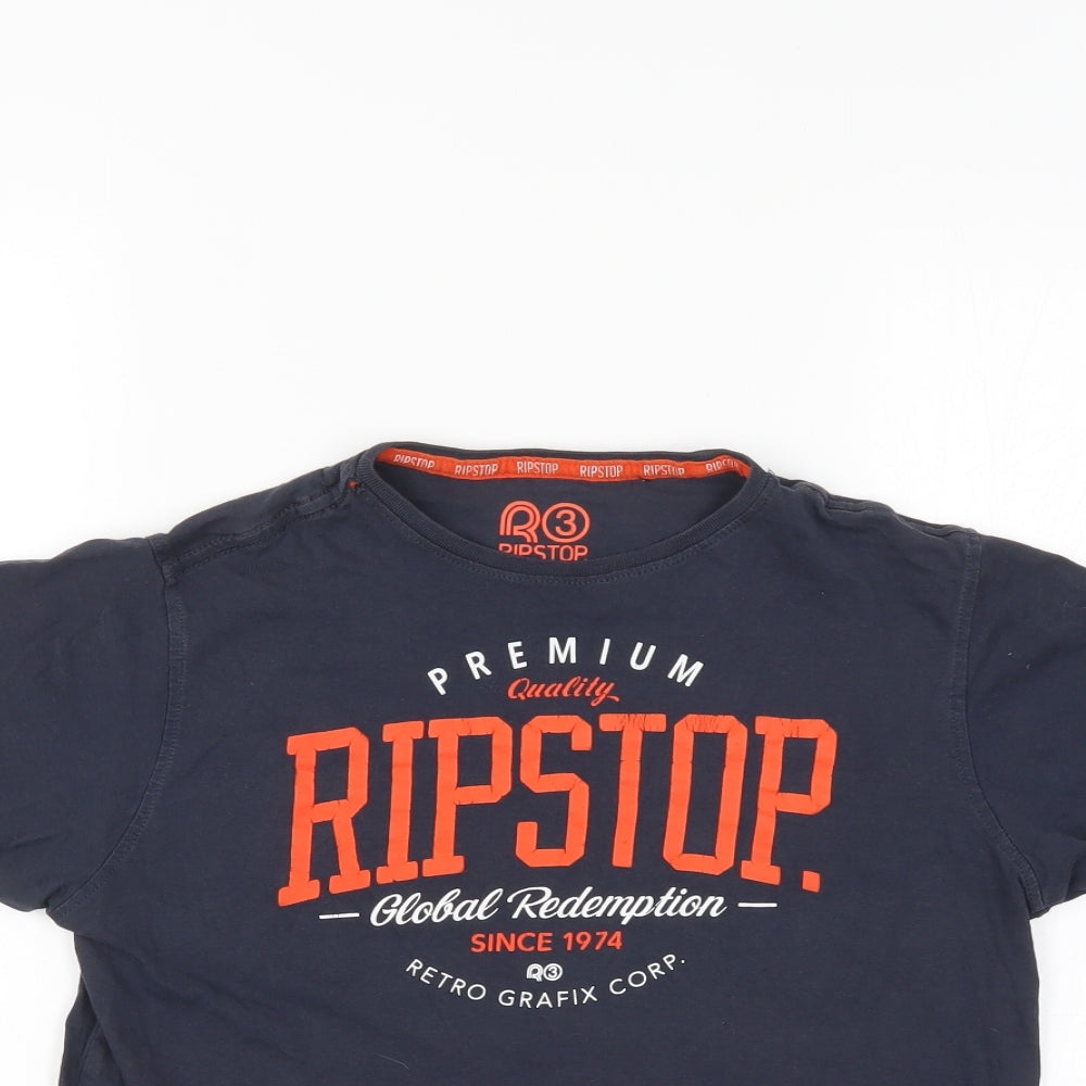 Ripstop Mens Blue    T-Shirt Size XS