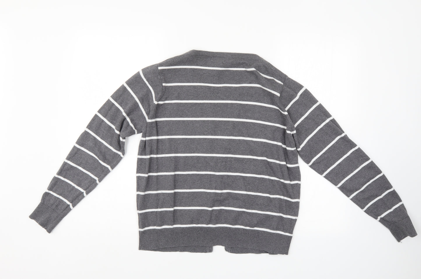 Atmosphere Womens Grey Striped  Cardigan Jumper Size 18