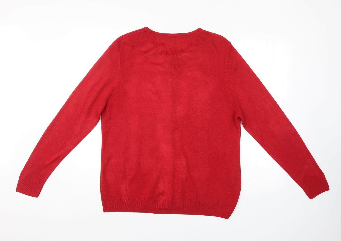 Marks and Spencer Womens Red   Cardigan Jumper Size 22
