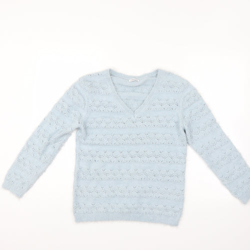 Damart Womens Blue Striped  Pullover Jumper Size 10