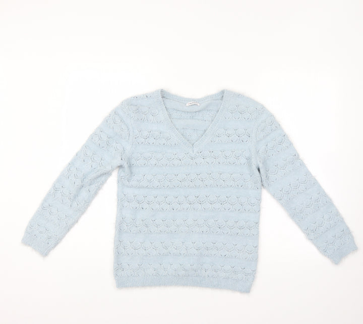 Damart Womens Blue Striped Pullover Jumper Size 10