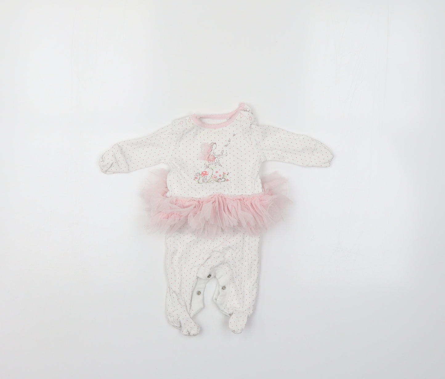 NEXT Girls White Polka Dot  Babygrow One-Piece Size Newborn