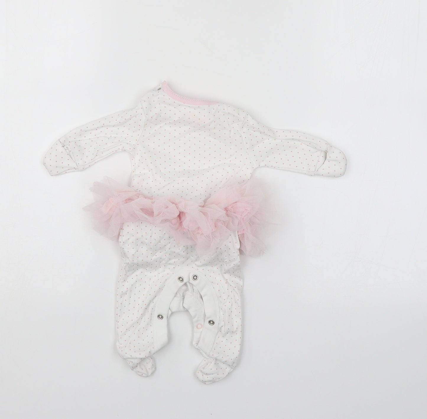 NEXT Girls White Polka Dot  Babygrow One-Piece Size Newborn