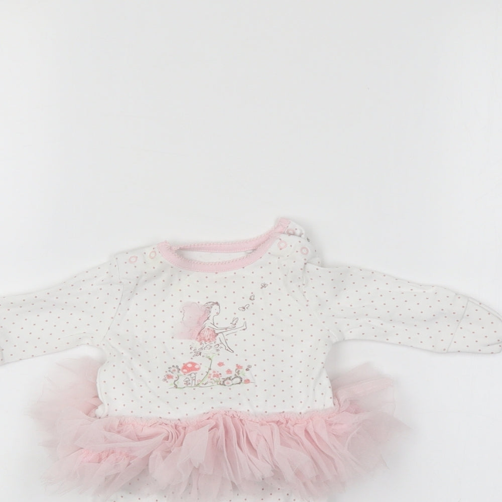 NEXT Girls White Polka Dot  Babygrow One-Piece Size Newborn