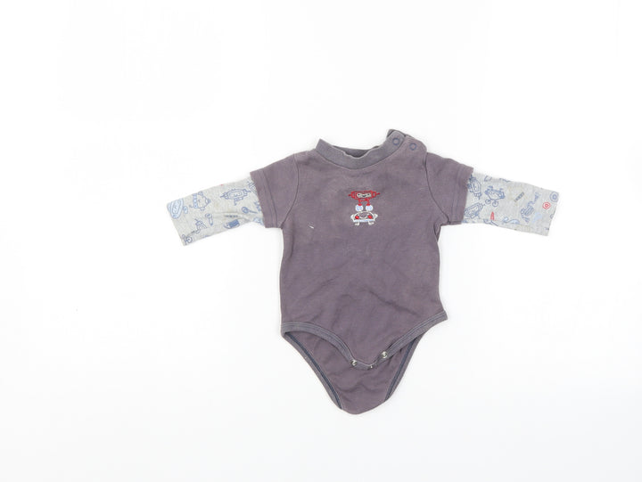 little red caboose Baby Grey   Romper One-Piece Size 0-3 Months