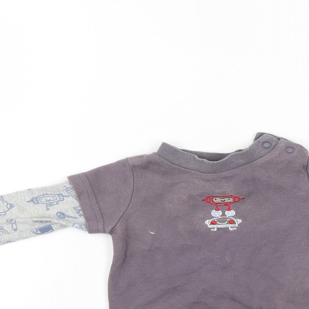 little red caboose Baby Grey   Romper One-Piece Size 0-3 Months