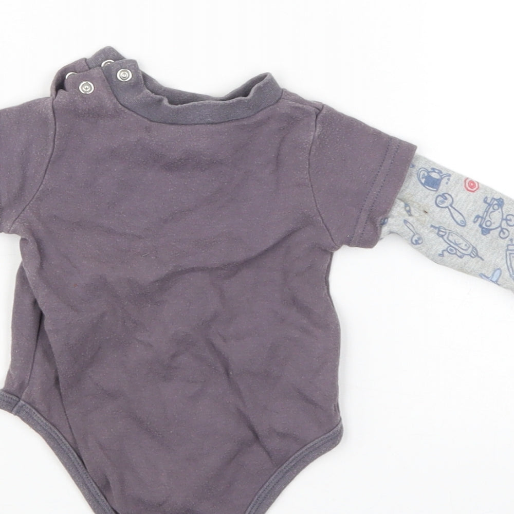 little red caboose Baby Grey   Romper One-Piece Size 0-3 Months