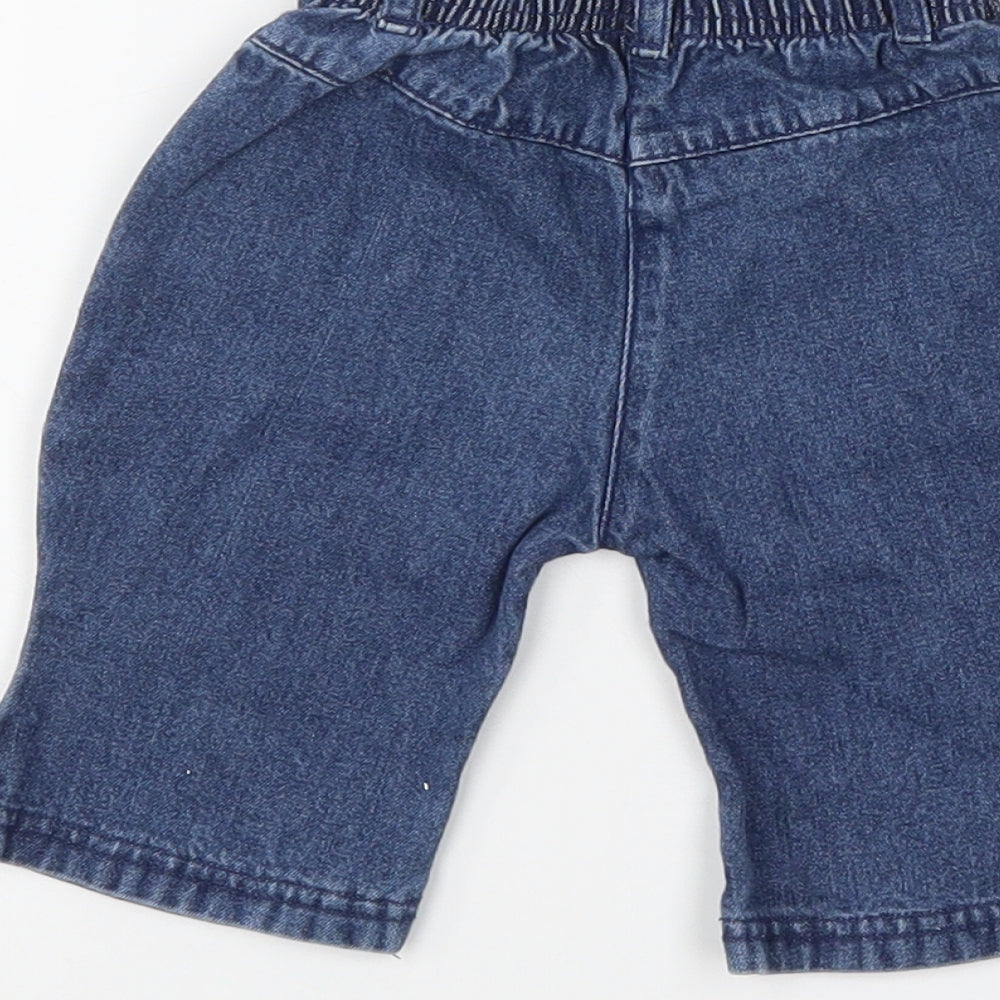 Adams Baby Blue Floral Denim  Jeans Size 3-6 Months