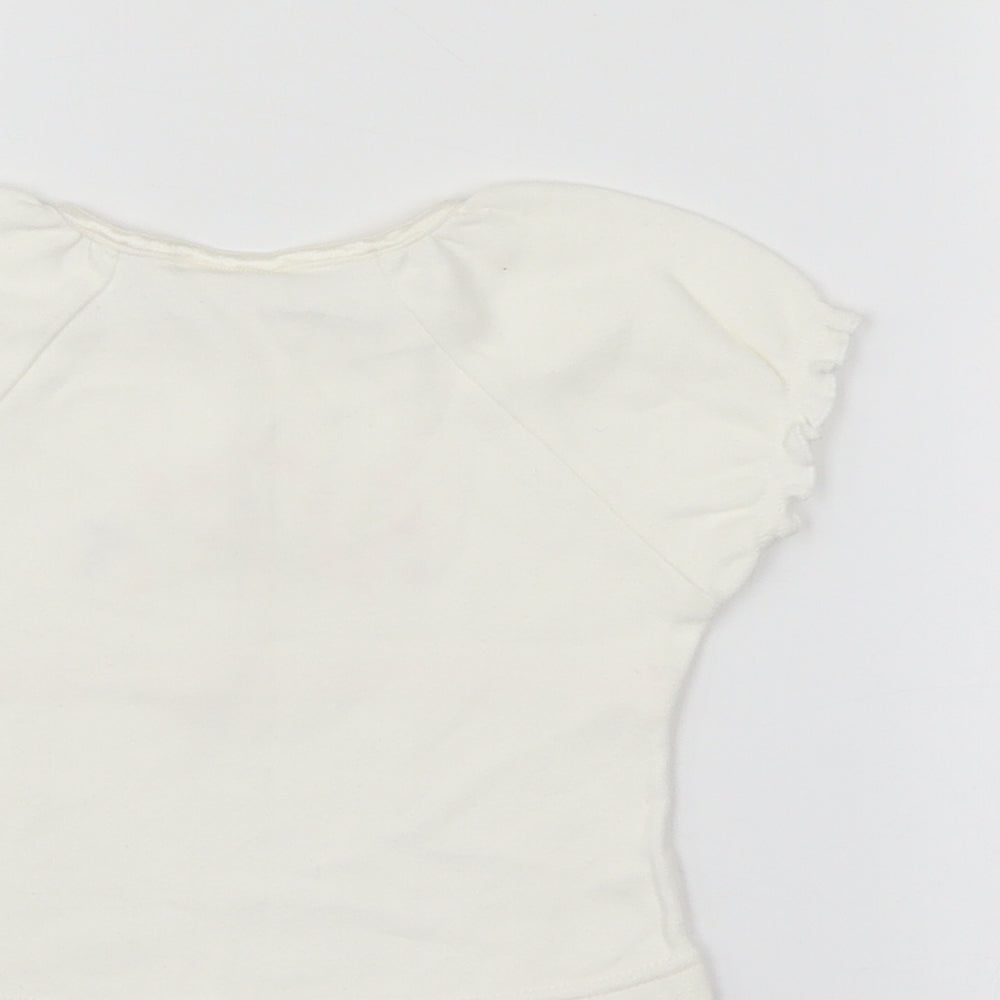 Adams Girls White Floral  Basic T-Shirt Size 12-18 Months