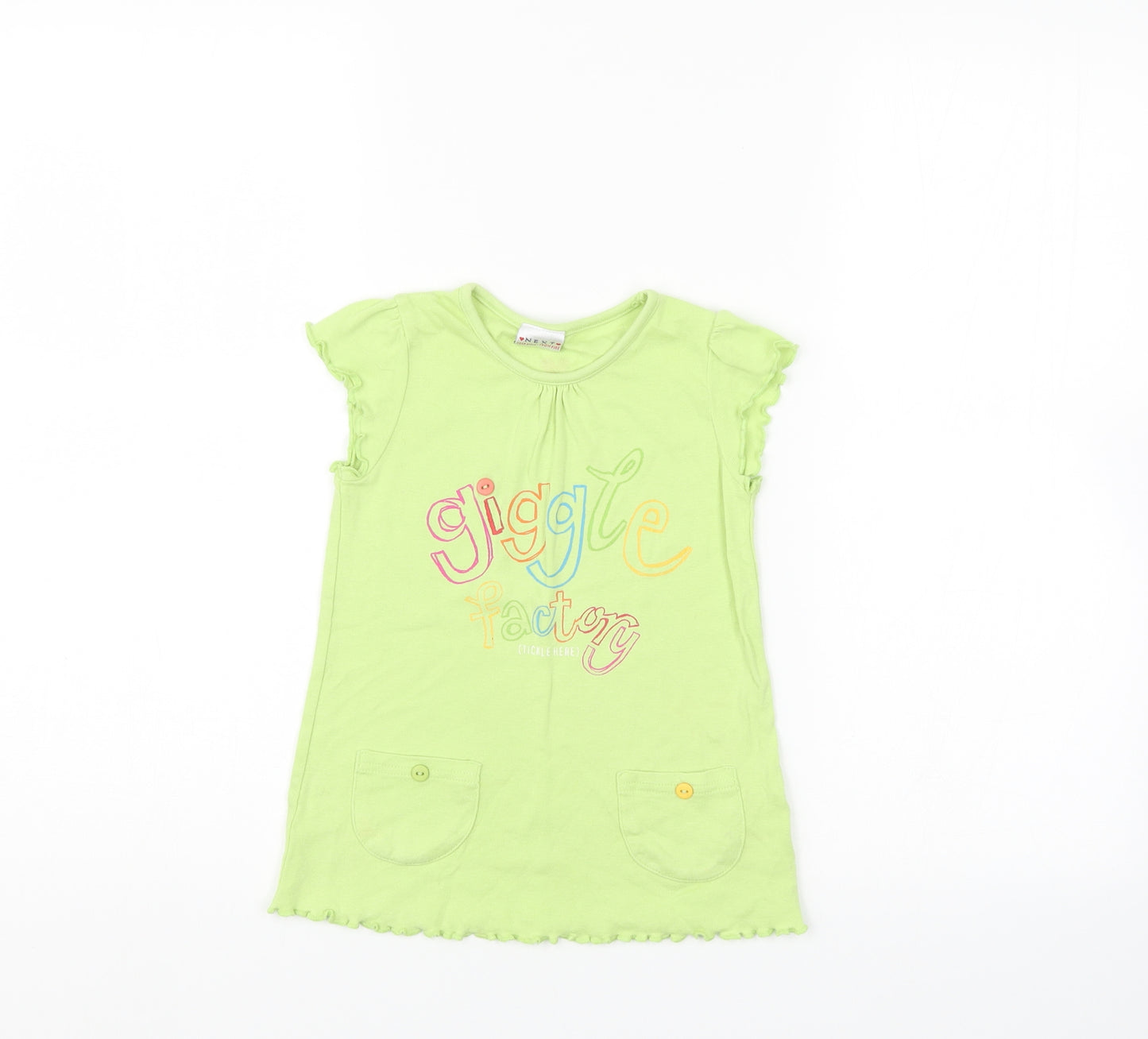 NEXT Girls Green   Pinafore/Dungaree Dress  Size 3-4 Years