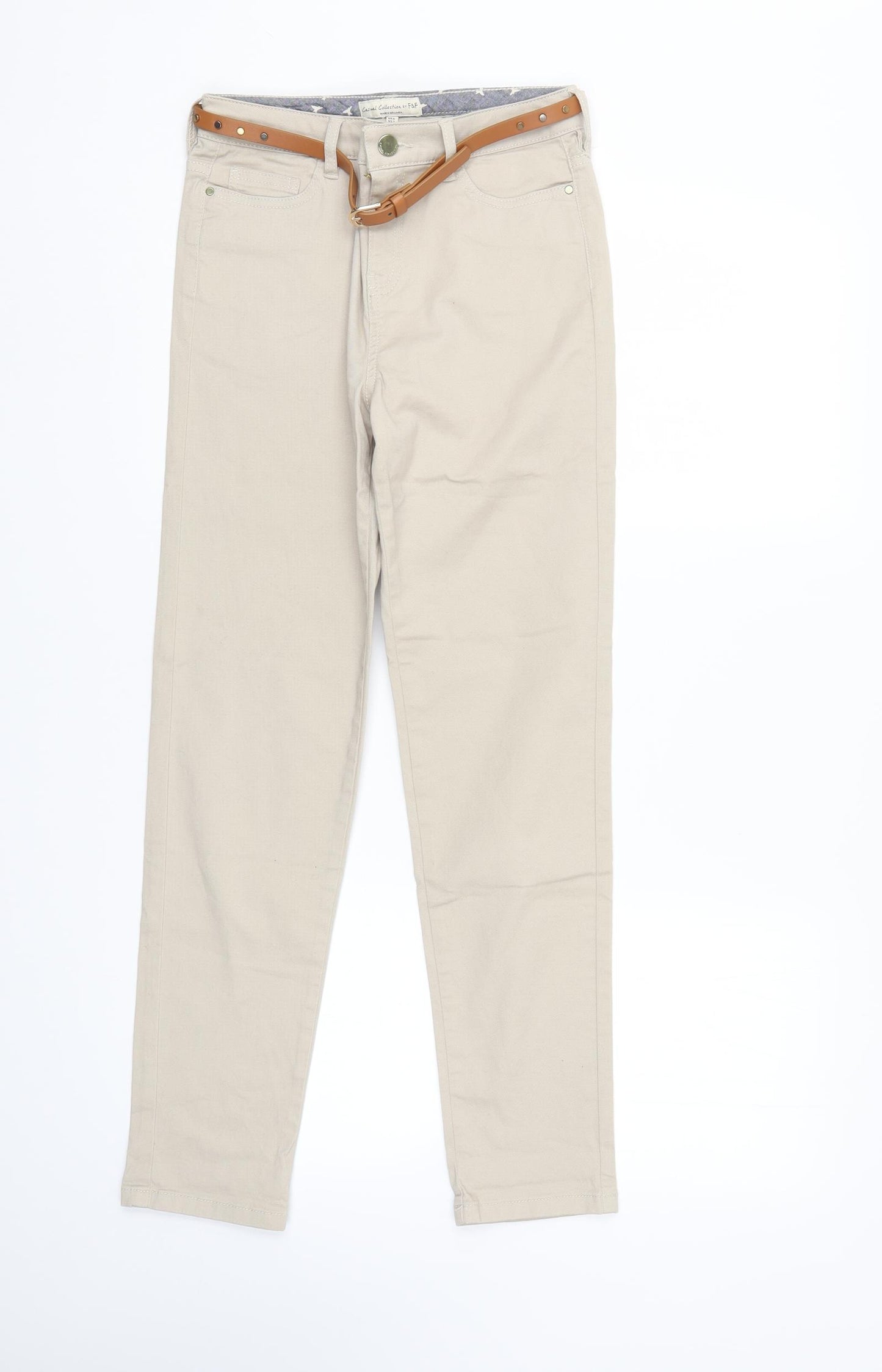 F&F Womens Ivory   Straight Jeans Size 6 L27 in