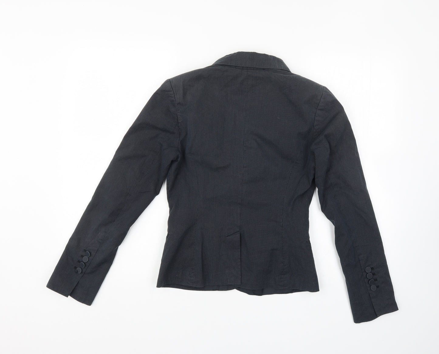 H&M Womens Black Striped  Jacket Blazer Size 6